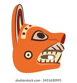 Animal head in profile. Wari culture. Native American design of ancient Peru.