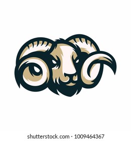 Animal Head - Rams - vector logo/icon illustration mascot