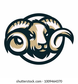 Animal Head - Rams - vector logo/icon illustration mascot