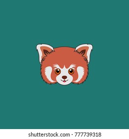 Animal Head Red Panda Vector 