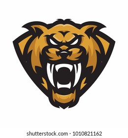 Animal Head - sabertooth - vector logo/icon illustration mascot
