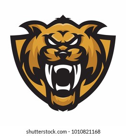 Animal Head - sabertooth - vector logo/icon illustration mascot