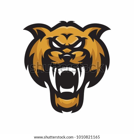 Animal Head - sabertooth - vector logo/icon illustration mascot