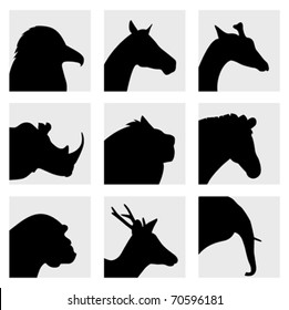 Animal Head Silhouette Vector