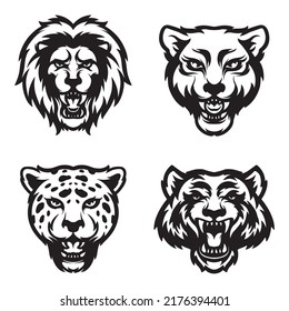 animal head silhouette  vector asset  