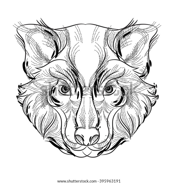 Animal Head Sketch Free Line Design Stock Vector Royalty Free