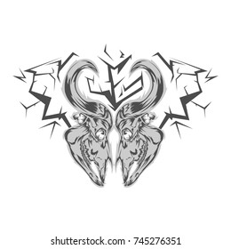 Animal head skull vector