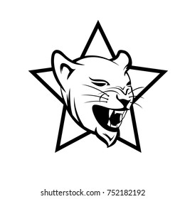 Animal Head - Tiger Head - vector logo/icon illustration