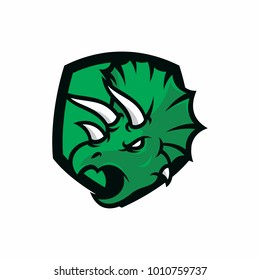 Animal Head - TRICERATOPS - vector logo/icon illustration mascot