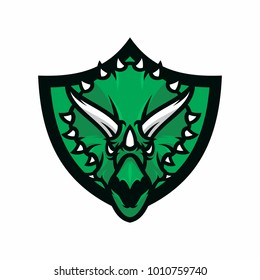 Animal Head - TRICERATOPS - vector logo/icon illustration mascot