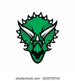 Animal Head - TRICERATOPS - vector logo/icon illustration mascot