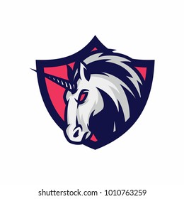 Animal Head - Unicorn - vector logo/icon illustration mascot
