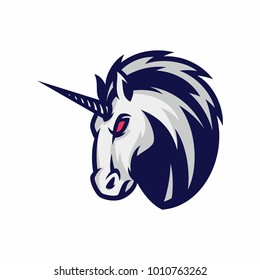Animal Head - Unicorn - vector logo/icon illustration mascot svg