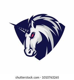 Animal Head - Unicorn - vector logo/icon illustration mascot