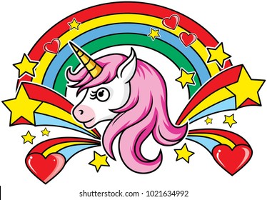 animal Head - Unicorn - vector logo/icon illustration mascot