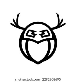 Logotipo de vectores de cabeza animal Contorno negro sobre fondo blanco 