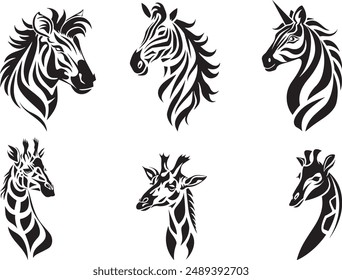 Icono del logotipo del Vector de cabeza animal
