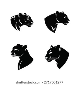 Animal head vector silhouette bundle set art illustration