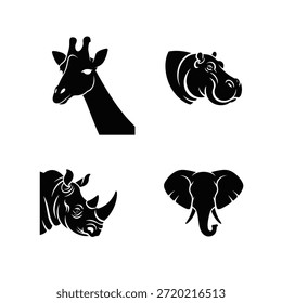 animal head vector silhouette bundle set