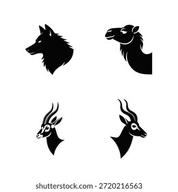 animal head vector silhouette bundle set