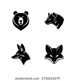 animal head vector silhouette bundle set