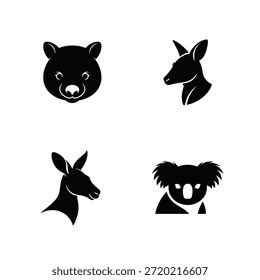 animal head vector silhouette bundle set