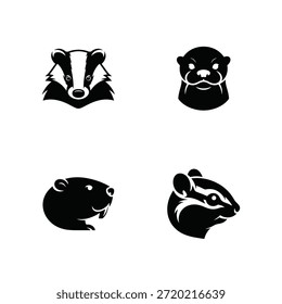 animal head vector silhouette bundle set
