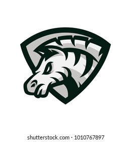 Animal Head - Zebra - vector logo, icon illustration mascot
