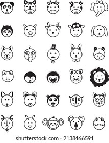 Animal Heads Vector Design, Animal Faces, Funny animal art