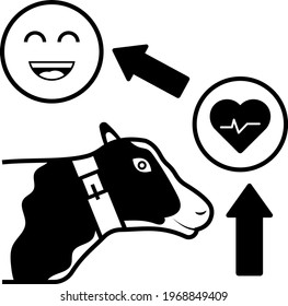 Animal Health Real Time Tracker Concept Vector Icon Design, dairy farm digital transformation symbol on white background, Digital agriculture Sign, satellite farming stock illustration