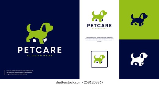 Animal health symbol with cute puppy concept, clinic, friendship, vector design template.