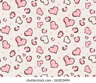 animal hearts seamless background