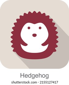 Tierhedgehog Gesicht flach Symbol Design. Reihe von Tiersymbolen, Vektorgrafik