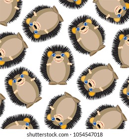 Animal hedgehog pattern on white background is insulated