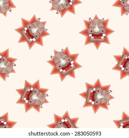 animal hippo cartoon ,seamless pattern