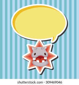 animal hippo cartoon theme elements