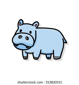 animal hippo doodle