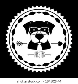 Animal hipster design over black background,vector illustration