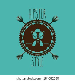 Animal hipster design over  blue background,vector illustration