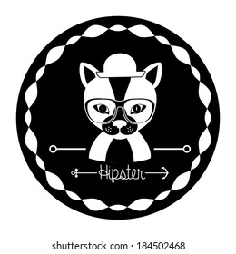 Animal hipster design over white background,vector illustration