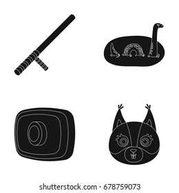 animal, history and or web icon in black style. lighting, Rule of law icons in set collection.