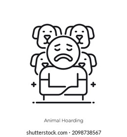 Animal Hoarding Icon. Outline Style Icon Design Isolated On White Background