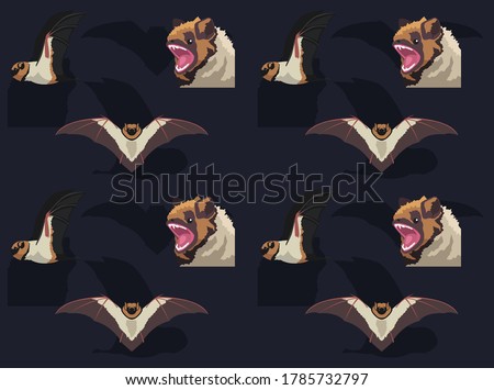 Animal Hoary Bat Cartoon Vector Illustration Seamless Background-01