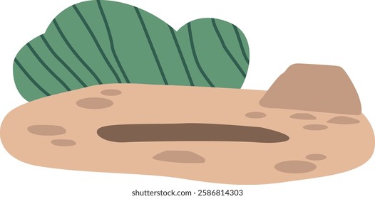 Animal hole in ground vector illustration