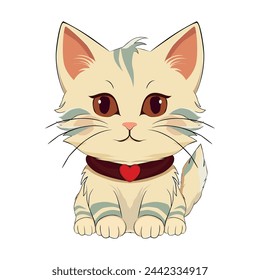 Animal holidays cartoon characters. Isolated on white background. year of the cat zodiac signs. Chinese New Year