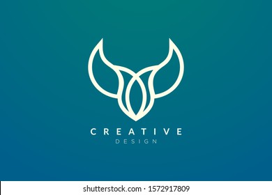 Animal horn design ideas. Modern minimalist and elegant vector illustration. Can be used for patterns, labels, brands, icons or logos