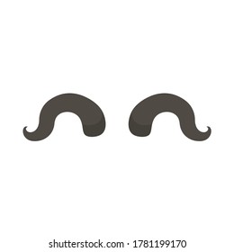 Animal horns flat, horns icon, vector illustration isolated on white background