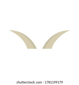 Animal horns flat, horns icon, vector illustration isolated on white background