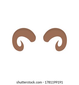 Animal horns flat, horns icon, vector illustration isolated on white background