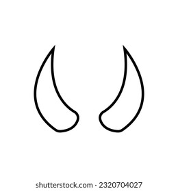 Animal horns line icon, logo vector